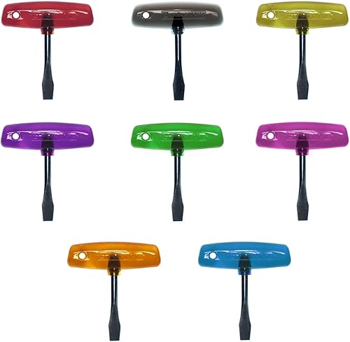 Miniatura 2 de FTHANDLE-SD-PURPLE - Destornillador ranurado de 0.394 in con mango en T de acero al carbono con barra en T de plástico ABS, ideal para juegos de