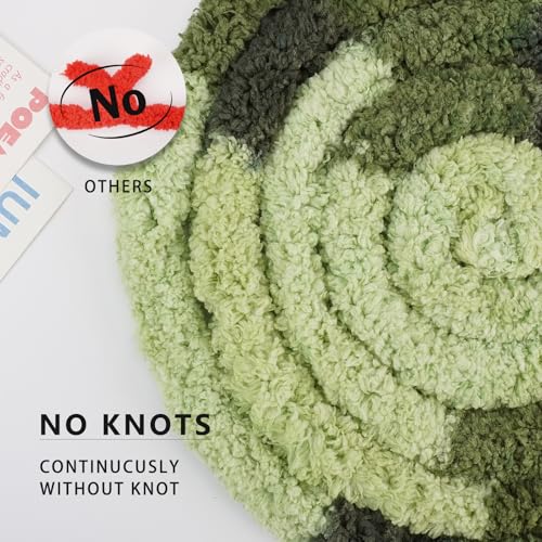 Chunky Yarn for Hand Knitting, Chunky Chenille Blanket Yarn for Crocheting, Bulky Soft Fluffy Chenille for Blanket Project, 8 Pack of 8oz/25yds, Colorful Green