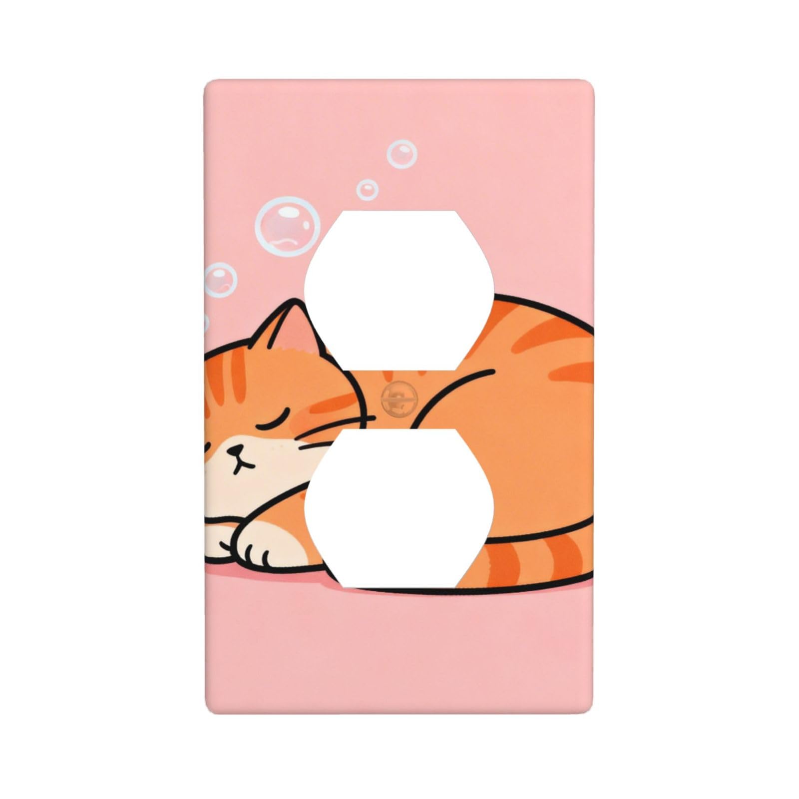 Orange cat Unbreakable Polycarbonate Switch Plate-1 Gang Screwless Wall Plate for Home Office