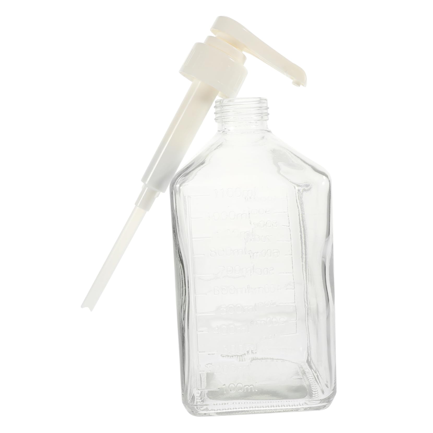 MUCKLILY Large Capacity Syrup Dispenser Bottle Hand Pump Sugar Dispenser for Milk Tea Shops Refillable Liquid Container Syrup Holder for Cafe and Beverage Stations