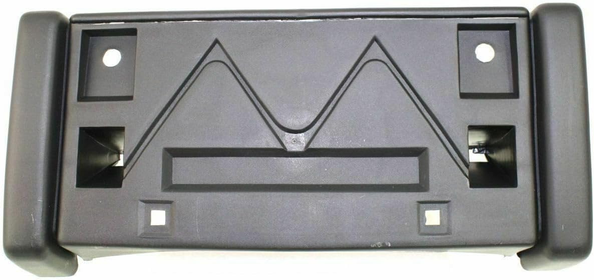 Front Bumper License Plate Frame Tag Mounting Bracket Holder Replacement for 1994-1997 Chevrolet S10 Pickup Truck and S10 Blazer Models with Moldings Type Black Textured Plastic GM1068108 15672292