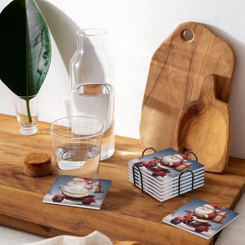 Dessous de verre en céramique absorbante et liège avec support - 8