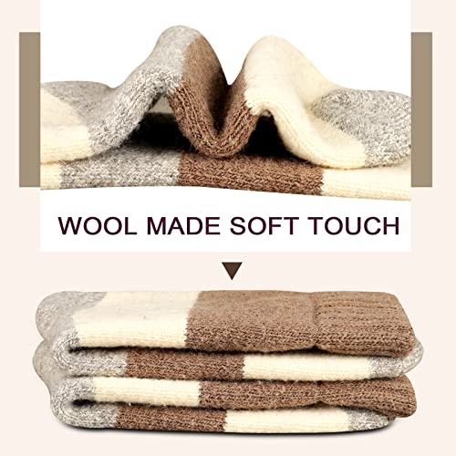 Image of Heatuff Women's Winter Wool Socks Warm Soft Full Cushion Crew Socks (5 Pairs)