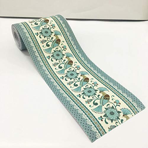 GHHZML Cenefas Adhesivas Papel tapiz Floral creativo for bordes, decoración de pared cocina impermeable, pegatinas línea cintura, pegatina for sala estar Diy para la Cocina
