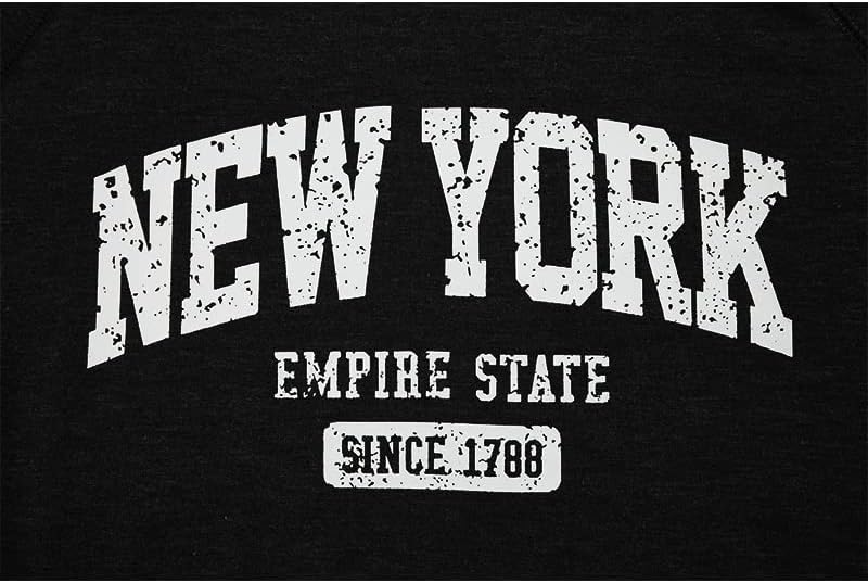 Vdnerjg Women's New York Letter Print Sweatshirt Crewneck Long Sleeve Casual Loose Fit Pullover Shirt - Image 5