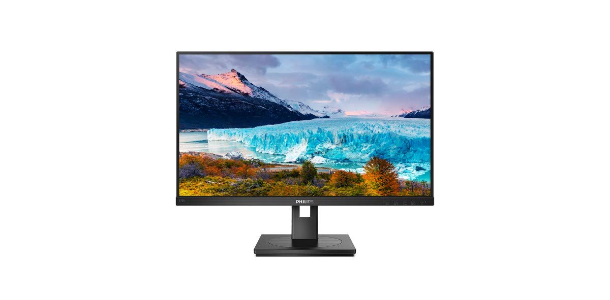 Philips 275S1AE - 27 Inch QHD Monitor, 75Hz, 4ms, IPS, Height Adjust, Speakers, adaptiveSync, Flickerfree (2560 x 1440, 300 cd/m², HDMI/DVI/DP)