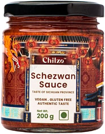 CHILZO Schezwan Sauce (200 g) | No Sugar | No MSG | No Artificial Flavors/Colors | Made with Real Ingredients| Vegan | Gluten Free (35)