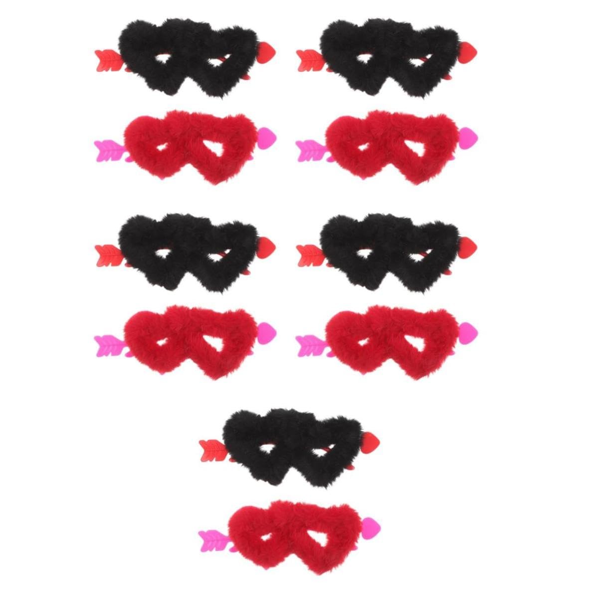 Healvian 10 Pièces Lunettes de Soleil en Peluche de Cœur pour Femmes, Légères et Confortables, Accessoires pour Enterrement de Vie de Jeune Fille et Costumes D'halloween