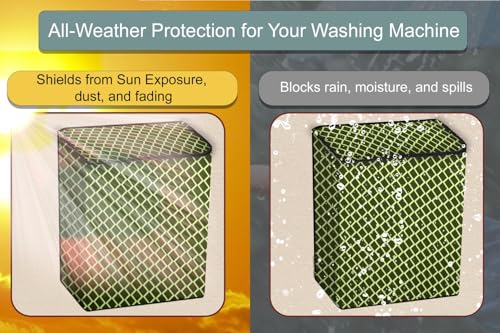 Image of Stylista Washing Machine Cover Compatible for GODREJ 6.8KG Semi-Automatic Top Loading WS Edge 680 CT, Check Military