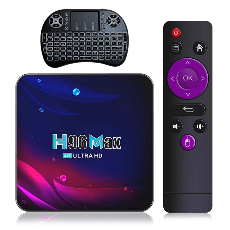 H96 Max V11 RK3318 Android 11 TV Box 4GB RAM 64GB ROM 2.4 G/5G Dual WiFi USB3.0 Support 4K HDR with i8 Keyboard (English Version)