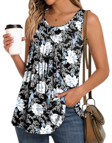 LONGYUAN Women's Tank Tops 2025 Summer Tunics Casual Sleeveless Shirts Ladies Loose Fit Blouses S-4XL2