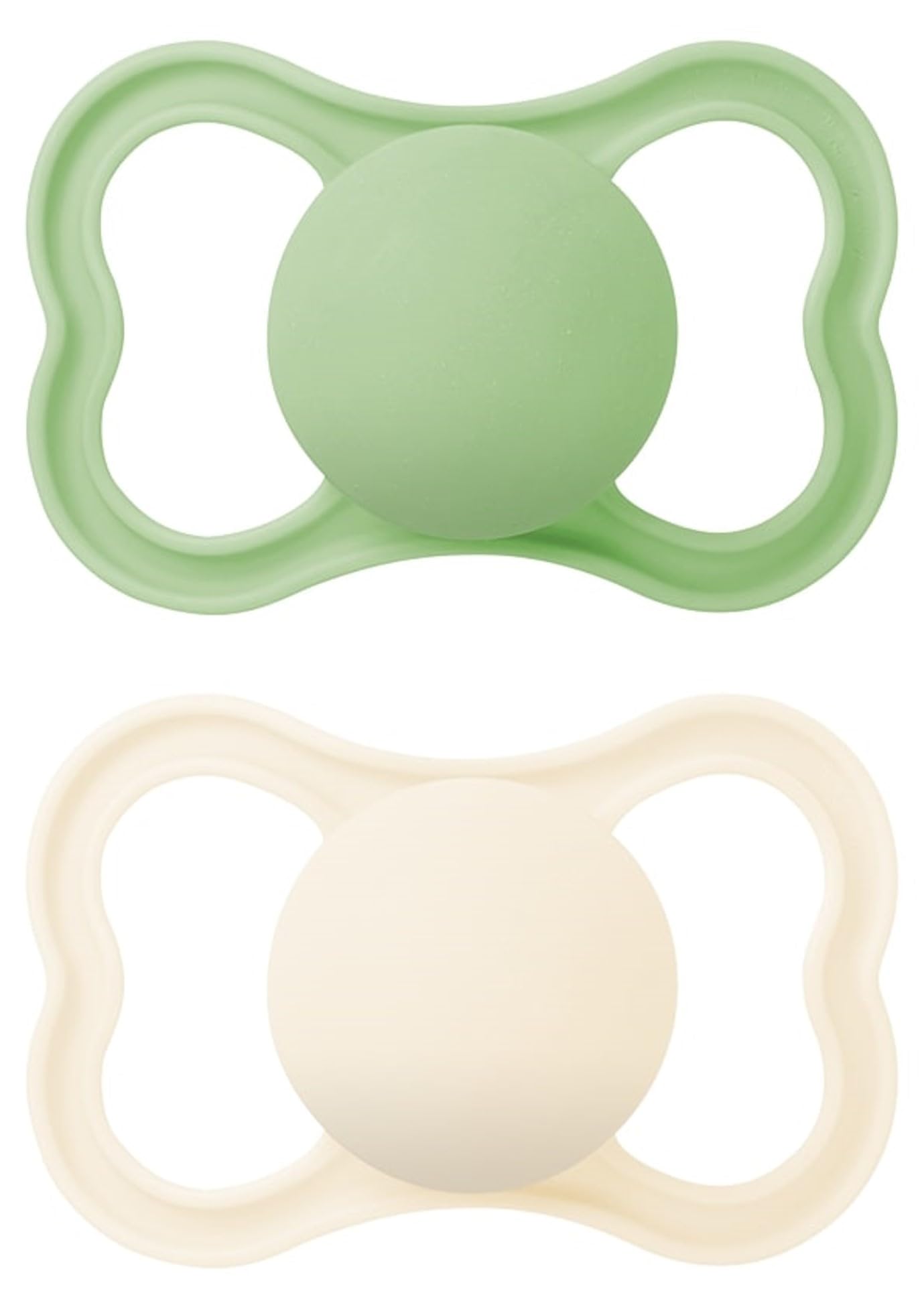 MAM Pacifier with Ventilated Shield, from 16 Months, with Symmetrical, Flat and Flexible Silicone Teat, Easy Acceptance, with Self-Sterilizing Box, MAM Air, Neutral Matt, Pack of 2