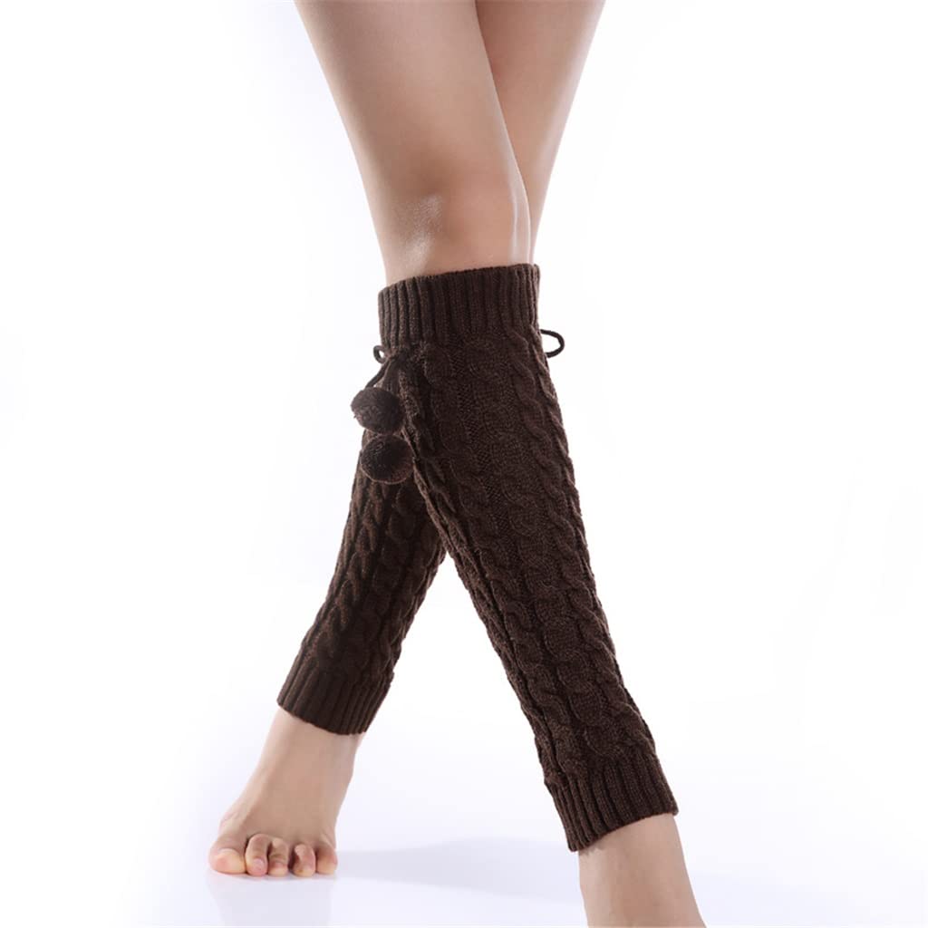 Zimowe dzianinowe skarpety damskie ocieplacze na nogi solidne skarpety do kolan legginsy wysokie elastyczne ocieplacze na nogi (kolor: A, rozmiar: 42 cm) (D 42 cm)