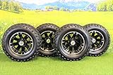 (Set of 4) 23x10.50-12 BLACK Aluminum Golf Tire Wheel Assemblies