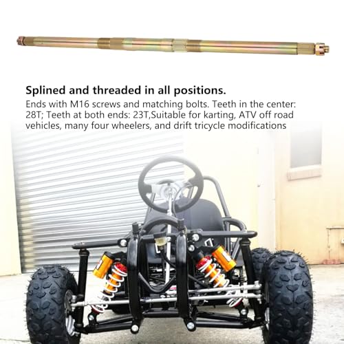 Axe arrière de remplacement pour quad et go kart 740 mm acier galvanisé Walmeck - 2