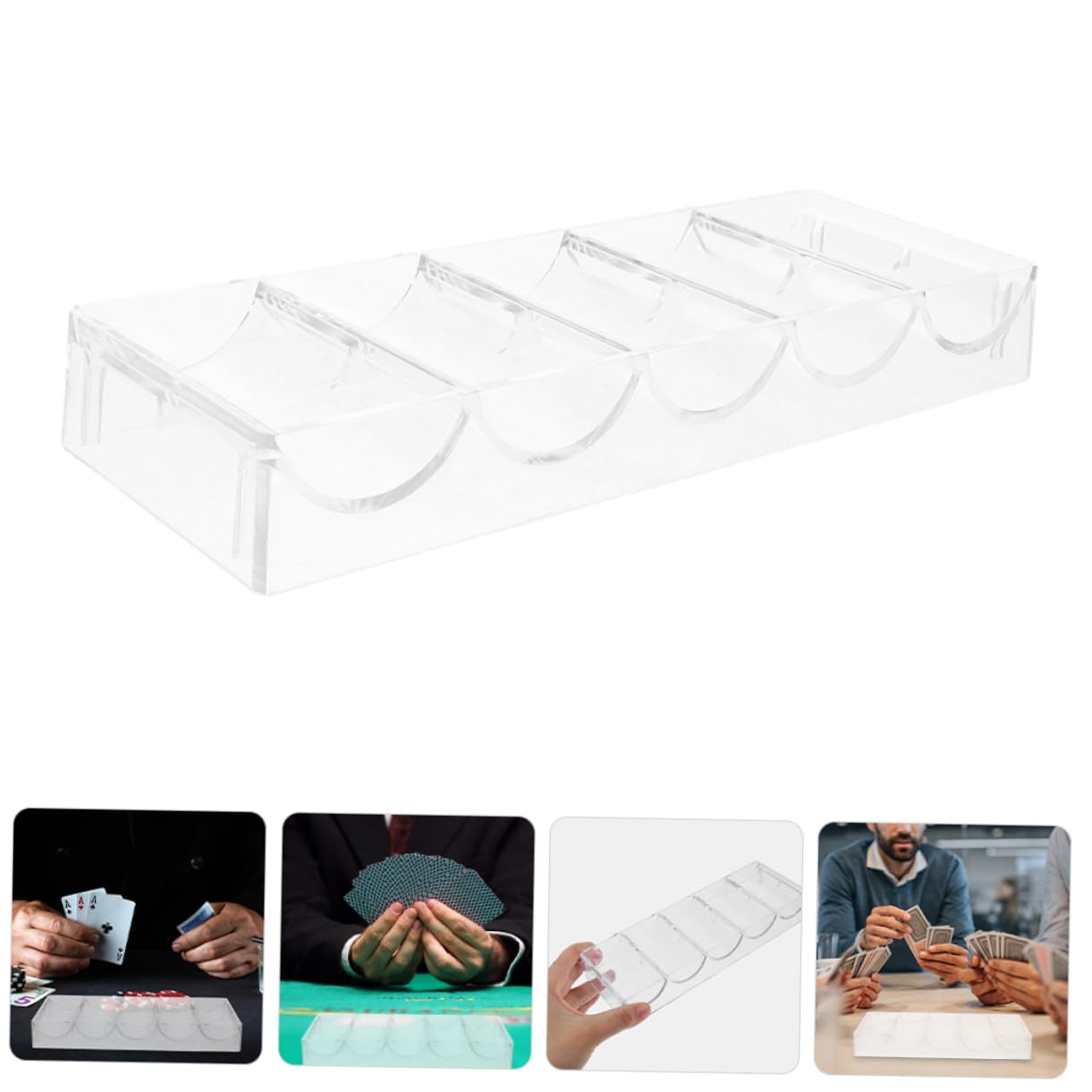 Hemoton Professional Poker Chip Case Multi-function Poker Chip Tray Acrylic Organizer Holder Supply