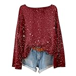 Cozy Sparkly Sweaters for Women Dressy Crew Neck Knitted Sequin Tops Soft Holiday Elegant Glitter Pullover Tops - Image 2