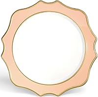 Vista 9 de OCCASIONS" - 10 piezas de platos base de plástico festoneados desechables/reutilizables de 13.25 pulgadas para bodas