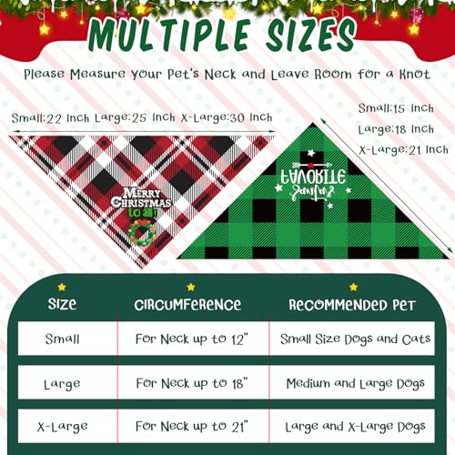 Sanwuta 5 bandanas de Natal para cães xadrez cachecol triângulo babador com frases reversível ajustá