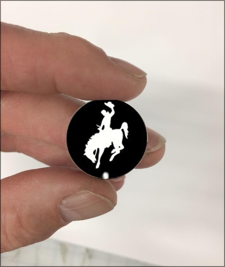 Cowboys Award Decals Thick mil Vinyl 1-1/8" Diameter (100 Decals) Professional-Grade Football Hockey Baseball Softball Lacrosse (White on Black)