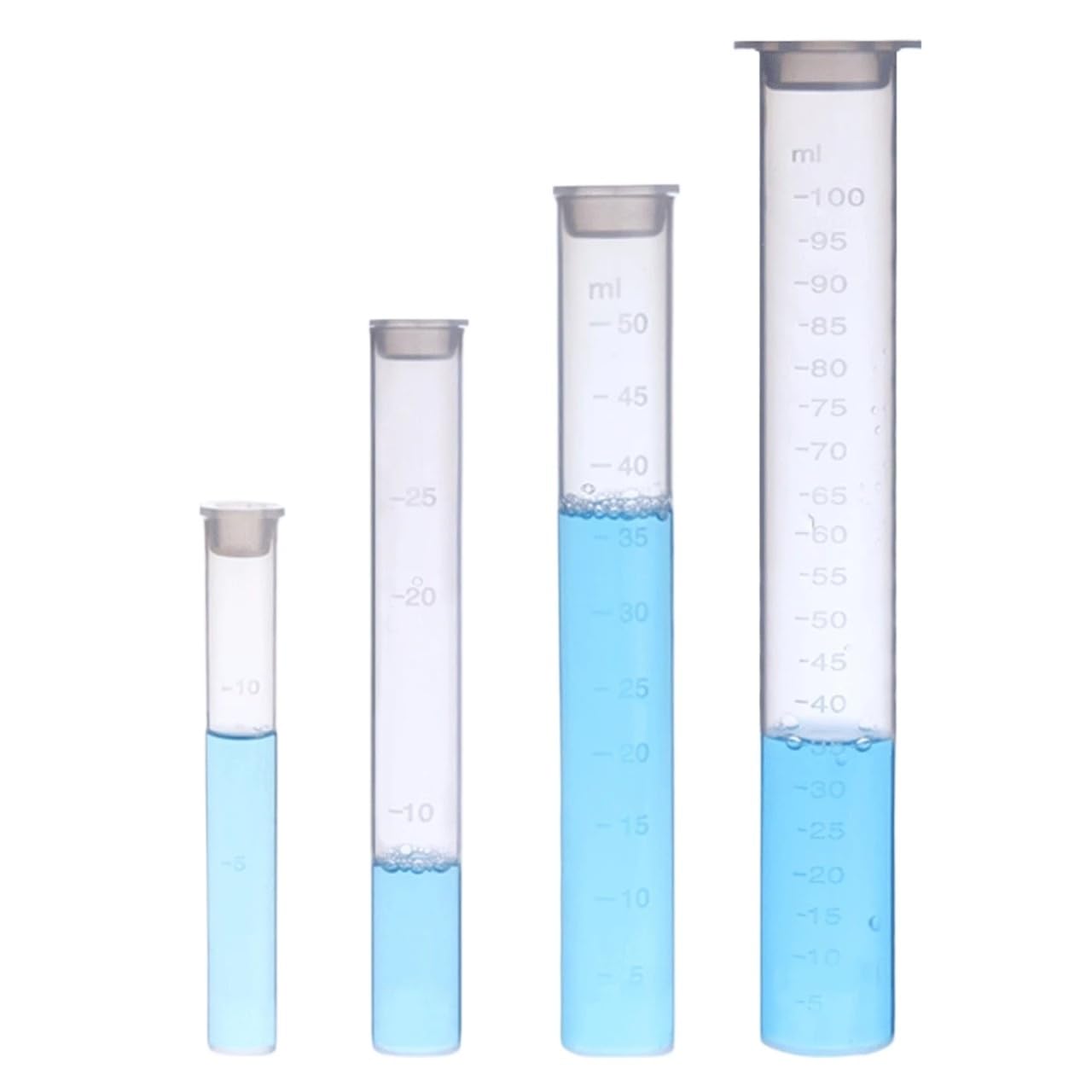 6 PCS 10 25 50 100ml Plastic Clear Colorimetric Tube with Stopper Labrotary Experiment(50ml)