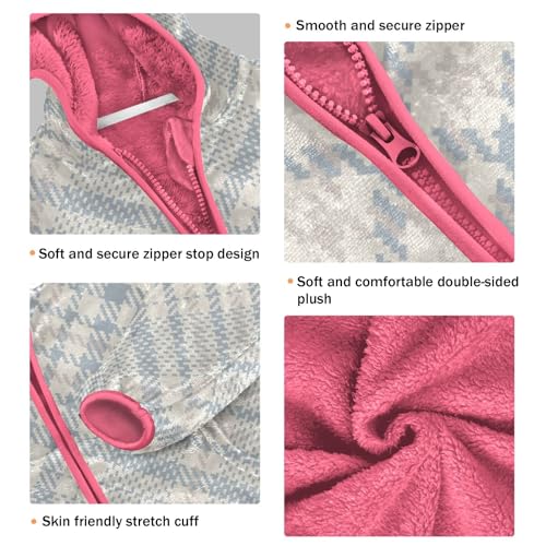 GuoChe Argyle Plaid Beige Blue Fleece Jacket Toddler Boy3