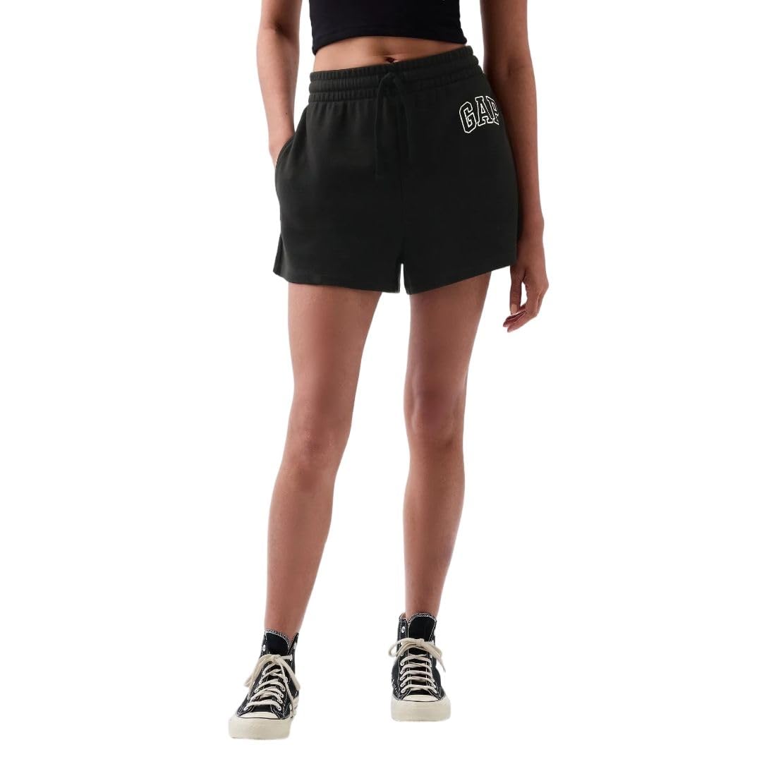 gap Women's Logo Print Relaxed mid Rise Shorts-picture-11
