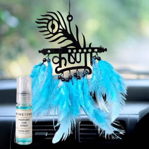 Image of Krishna Car Hanging Dream Catcher with Free 5 ml Car Perfume Spray