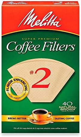 Melitta 40 filtros de café súper premium marrón natural número 2
