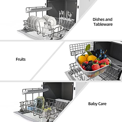 Firegas Portable Countertop Dishwasher, 5 L Built-In Water Tank & Inlet Hose, 6 Washing Programs Mini Dishwasher With Air-Dry Function And Led Light For Apartments, Dorms And Rvs #TOP5