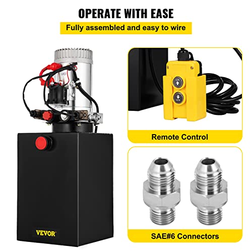 Mophorn Hydraulic Pump Double Acting Hydraulic Power Unit 12V Dc Dump Trailer Pump 3200Psi Hydraulic Power Unit For Dump Trailer Car Lifting (12 Quart, Steel/Double Acting) #TOP3