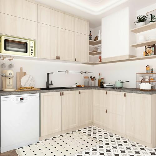 JSEVEM 80CM×4M Air Guide Design Extra Wide Thick Beige Warm Color Wood Wallpaper Peel and Stick Waterproof Light Brown Wood Contact Paper Vinyl Wrap Matte Textured Furniture Sticker for Bedroom Walls - Image 2
