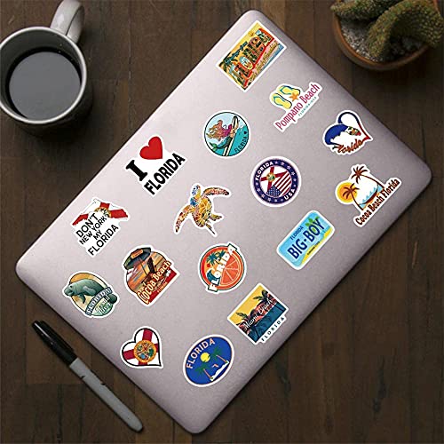 Love Florida Stickers |50 Pcs Florida Beach Scenery Waterproof Vinyl Decals For Water Bottles Bicycle Laptop Refrigerator Luggage Computer Mobile Phone Skateboard Bike Décor #TOP3
