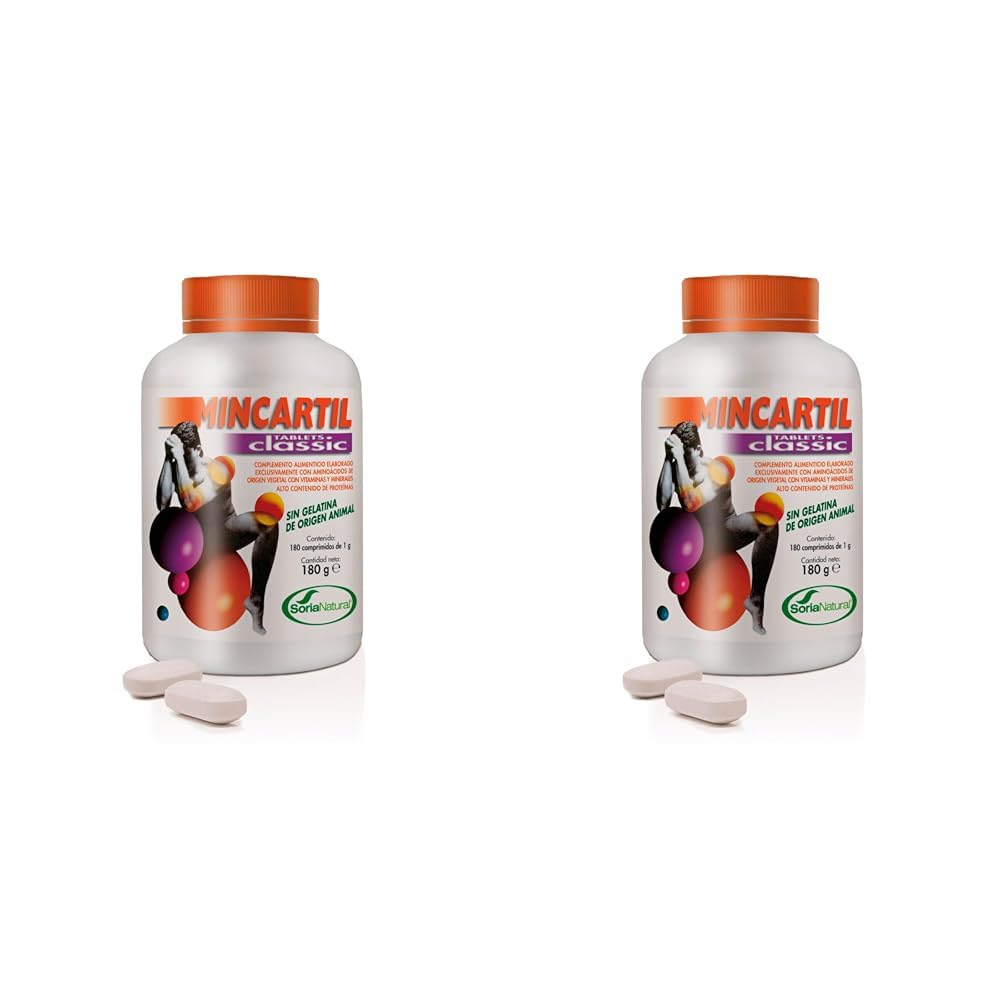 Soria Natural Mincartil Classic Tablets - Mejora la Función Articular, Mantiene Huesos Fuertes - Nutrientes para la Salud Ósea - Silicio, Magnesio, Vitamina B, Calcio - 180 comprimidos (Paquete de 2)