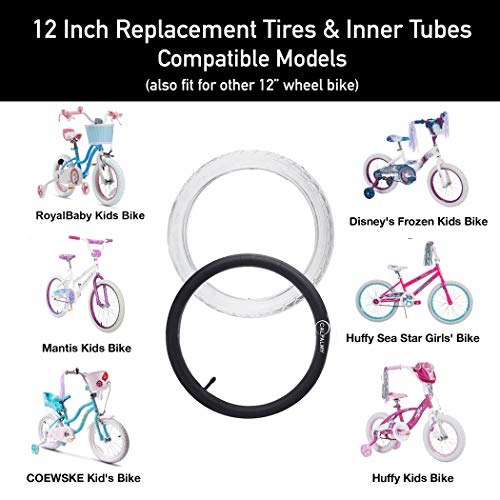 Calpalmy 12"X 2.125" 2 Sets) 12 Inch X 2.125 Kids Bike Replacement White Tires And Tubes thumb #1