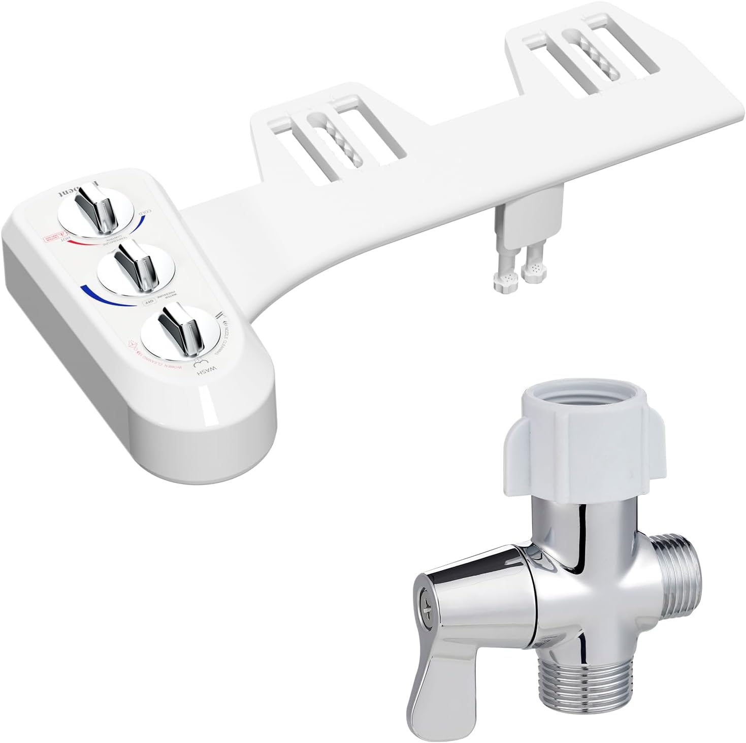 Hibbent Bidet Toilet Attachment with Bidet T Adapter (7/8” x 7/8” x G1/2 or 3/8")