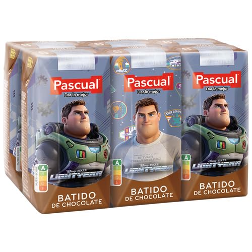 Batido de chocolate, elaborado sin edulcorantes PASCUAL 6 x 200 ml. (Varios sabores) (Batido de chocolate, 3 Pack de 6)