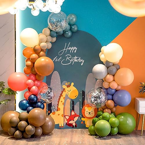 Image of KALOR 10 Inch Retro Olive Green Balloons, 100 Pcs Latex Helium Balloons for Kid's Birthday Party Baby Shower Wedding Graduation Graduation Party Decorations