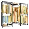   SONGMICS-Portable-Closet-Heavy-Duty-Clothes-Rack-Garment-Rack-687-Inch-Wide-Clothing-Rack-with-Adjustable-Mesh-Shelves-and-Hanging-Rails-Ink-Black-ULGR433B01