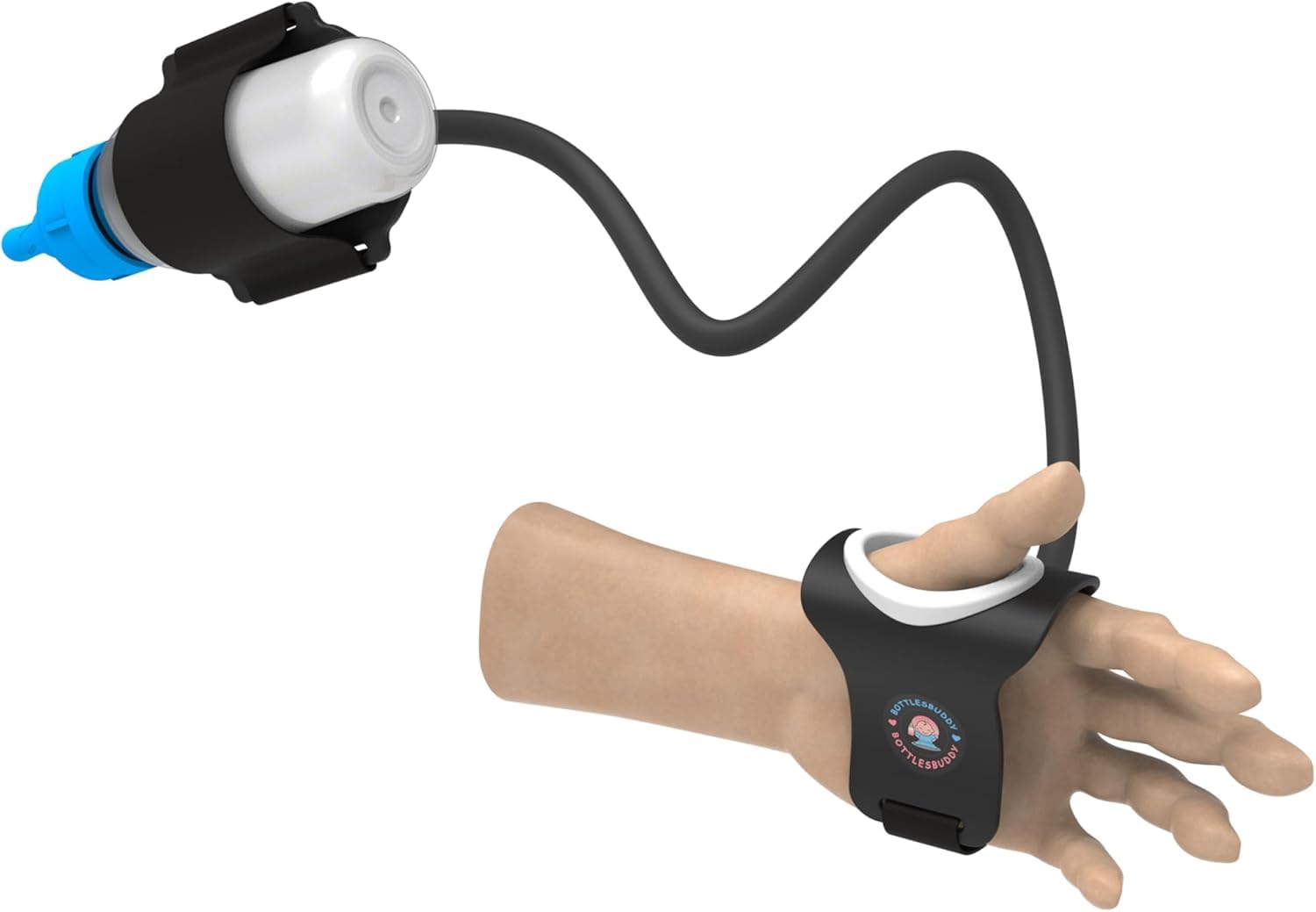 BOTTLESBUDDY Baby Bottle Holder for Parents & Grandparents, Suitable for All Bottle Sizes (Black)