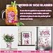 JATOMSSM UV DTF Cup Wrap for 16oz, 5 Sheets Breast Cancer Awareness Transfer Film Decal Pink Ribbon Butterfly Angel Letter Uvdtf Rub on Transfer Stickers for Glass Cups Wood DIY Craft