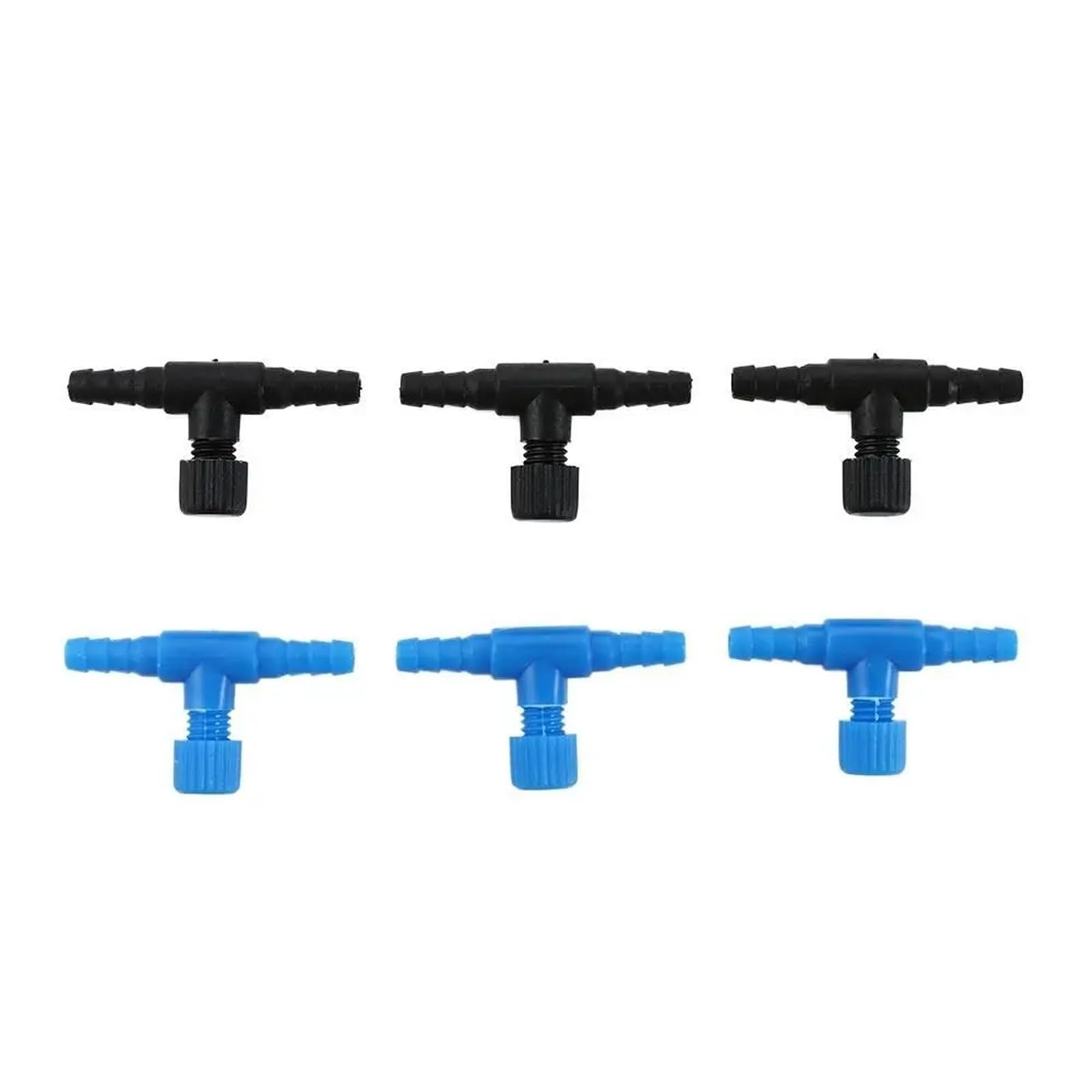 Tubo de aire ajustable 4 mm for bomba, conector for pecera, regulador for acuario, válvula control flujo(Blue-1)