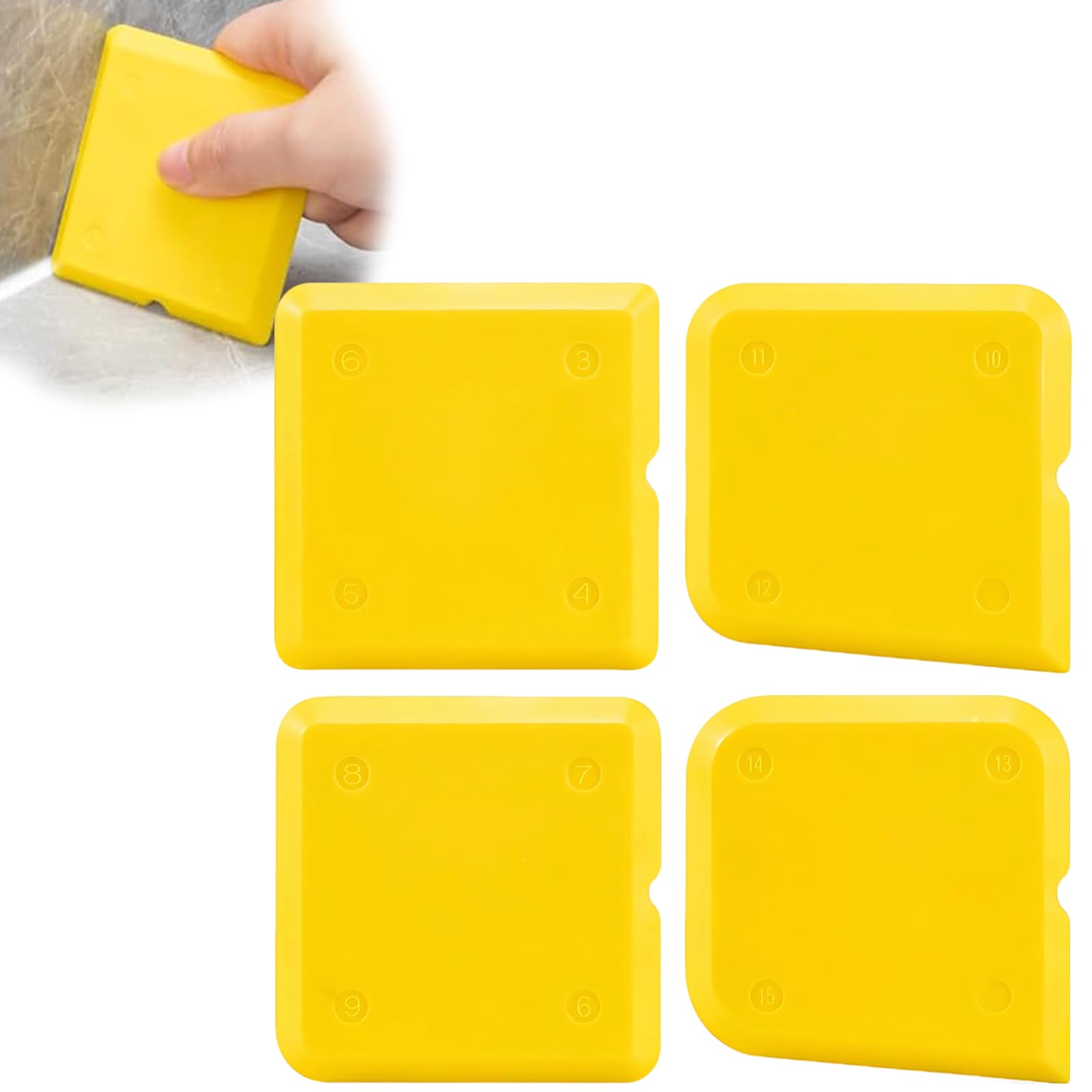 4PCS Scrapers Sealant Finishing Tool, Silicone Caulking Tool Smoothing Applicator Mastic Remover for Kitchen Bathroom Window Sink, Reusable and Durable