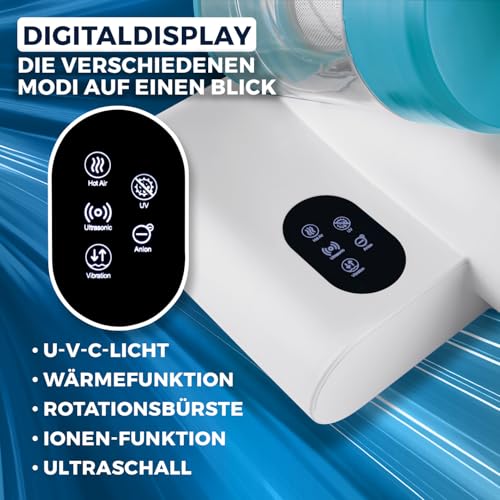 CLEANmaxx Milbensauger für Matratzen mit UV-C-Licht, Rotation | Matratzenreiniger mit HEPA-Filter, entfernt 99,9% Aller Milben | Matratzensauger mit Ultraschall, Hitze & Vibration