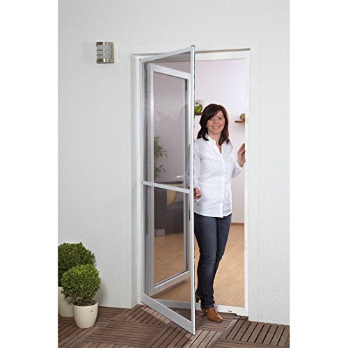 Preisvergleich Produktbild Fliegenschutz-Gitter Set Hecht Mater Slim Plus Fliegengitter 100x210 Aluminium, inkl. Klemmscharniere Insektenschutz Balkontür Terrassentür