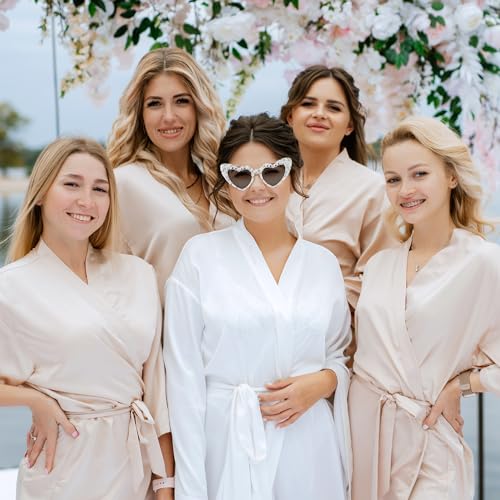 PANTIDE Bride To Be Sunglasses - Rhinestone Pearl Heart Shaped Sunglasses, Bachelorette Party Engagement Gift 6