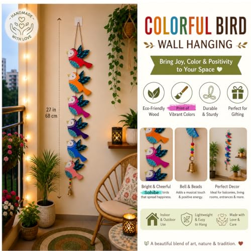 Image of Handmade Birds Latkan Door wall Hanging for Home Decor Garden Balcony Festival Decorative Wall Hanging Home Decoration Item (Pack of 1 Set)
