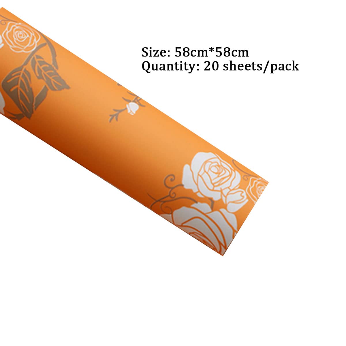 Papier kwiatowy na bukiety, papier do pakowania kwiatowy papier do pakowania bukiet świeżych kwiatów opakowanie na prezenty, kwiaty, pomarańczowy(Size:Pink)