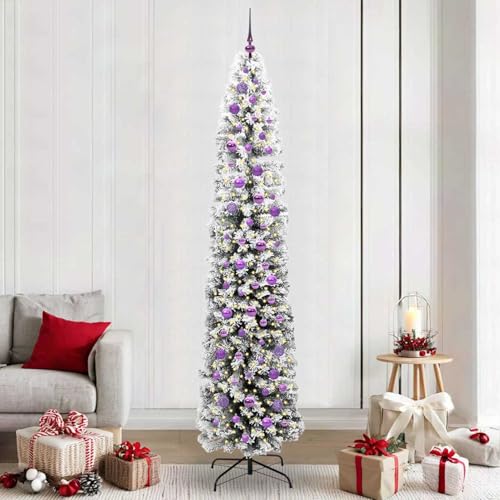 Árbol de Navidad artificial Gecheer sin caída de hojas con luces LED cálidas instaladas 2