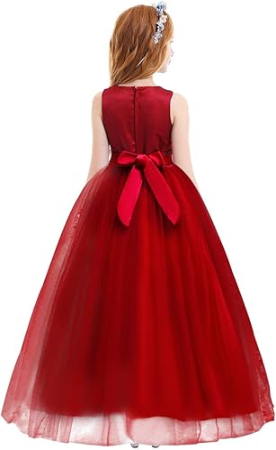 Miniatura 2 de Vestido largo de princesa de encaje vintage para niñas, vestido largo de tul para concursos de belleza, fiesta formal, boda, baile, vestido de noche